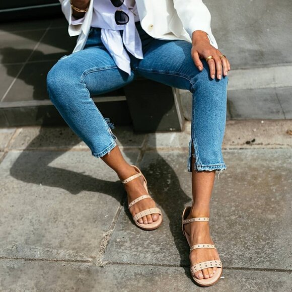 Studded leather sandals with arch support - Picture 2 of 6